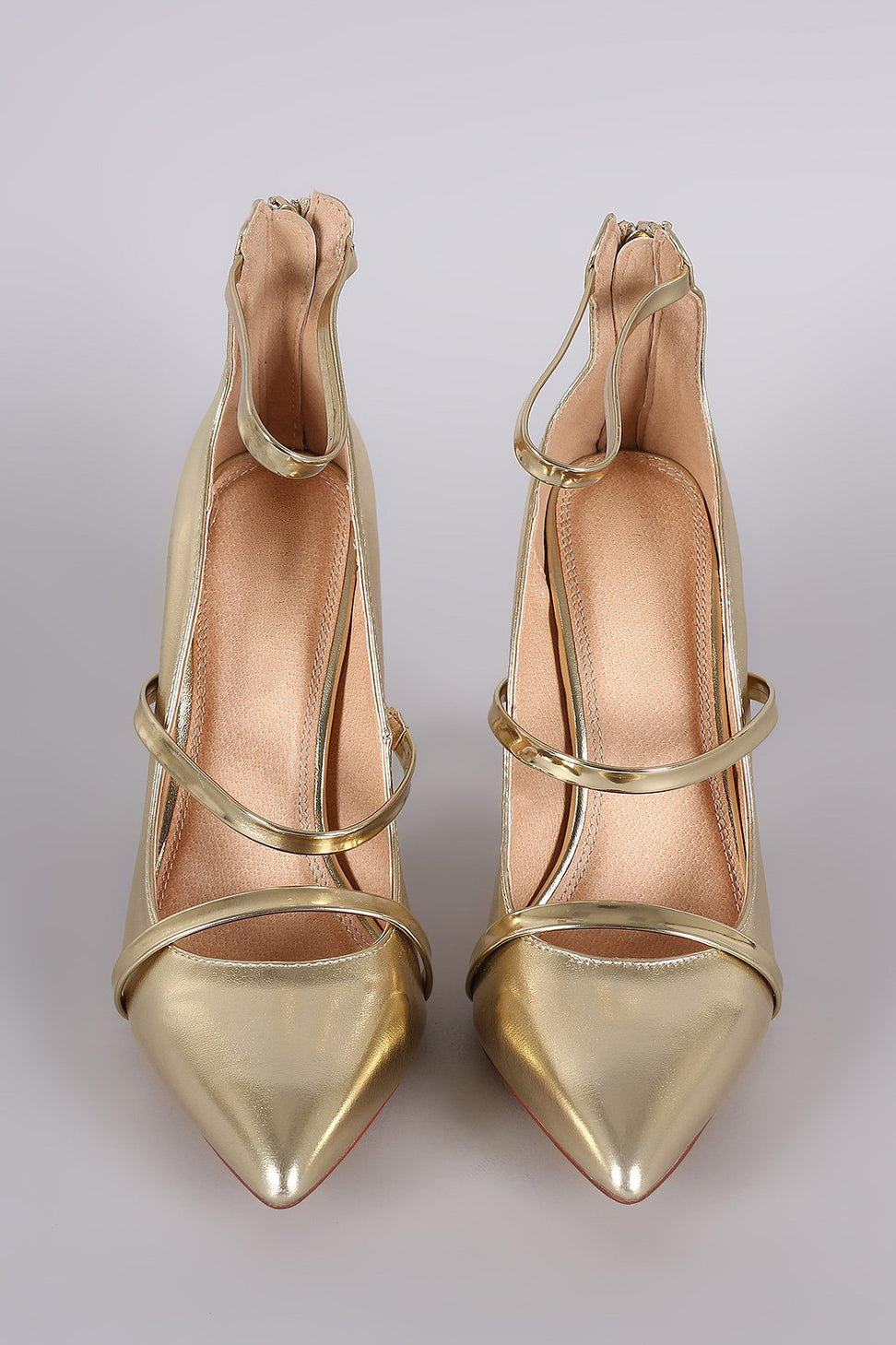 Liliana Metallic Trio Straps Stiletto Pump