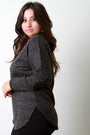Marled Knit Elbow Patch Sweater Top
