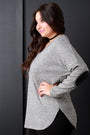 Marled Knit Elbow Patch Sweater Top