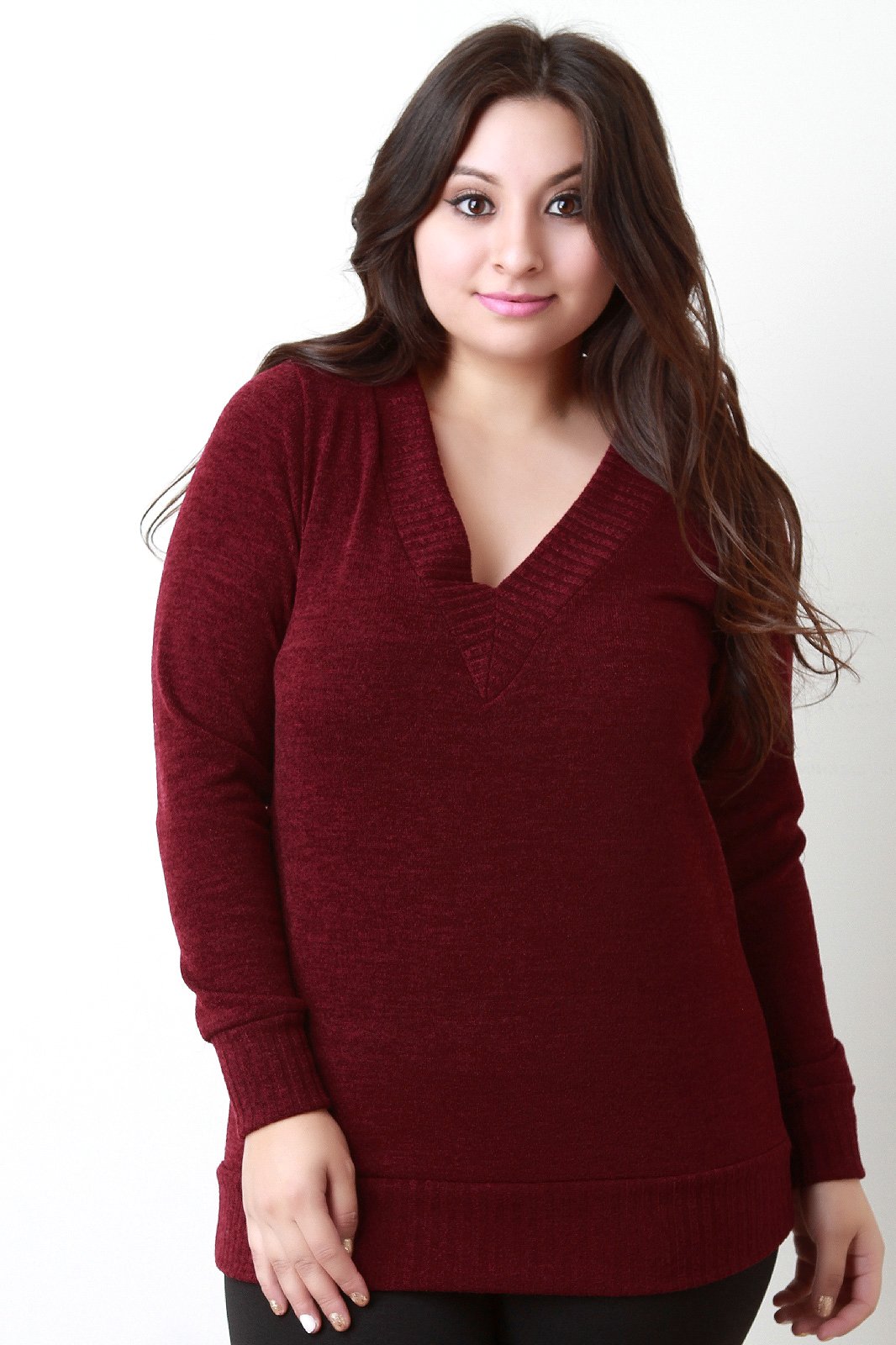 Slim Fit V Neck Light Sweater