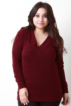 Slim Fit V Neck Light Sweater