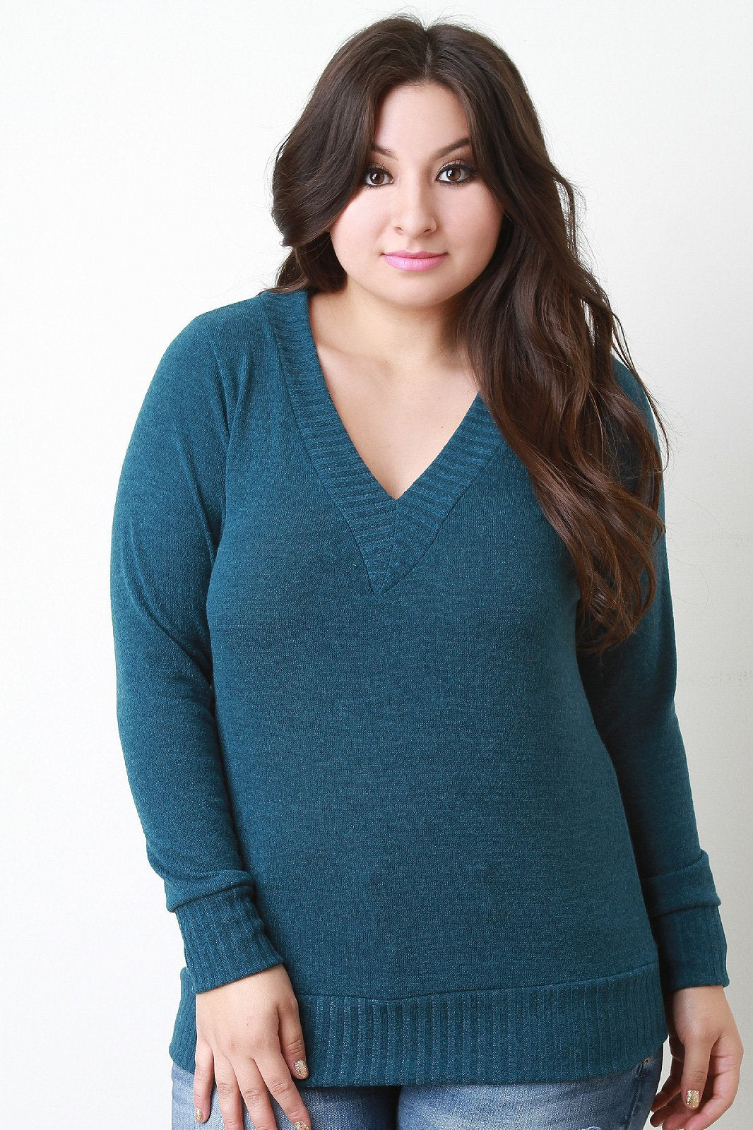 Slim Fit V Neck Light Sweater