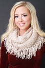 Loose Knit Fringe Hem Infinity Scarf - NoveltyOne