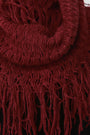 Loose Knit Fringe Hem Infinity Scarf - NoveltyOne