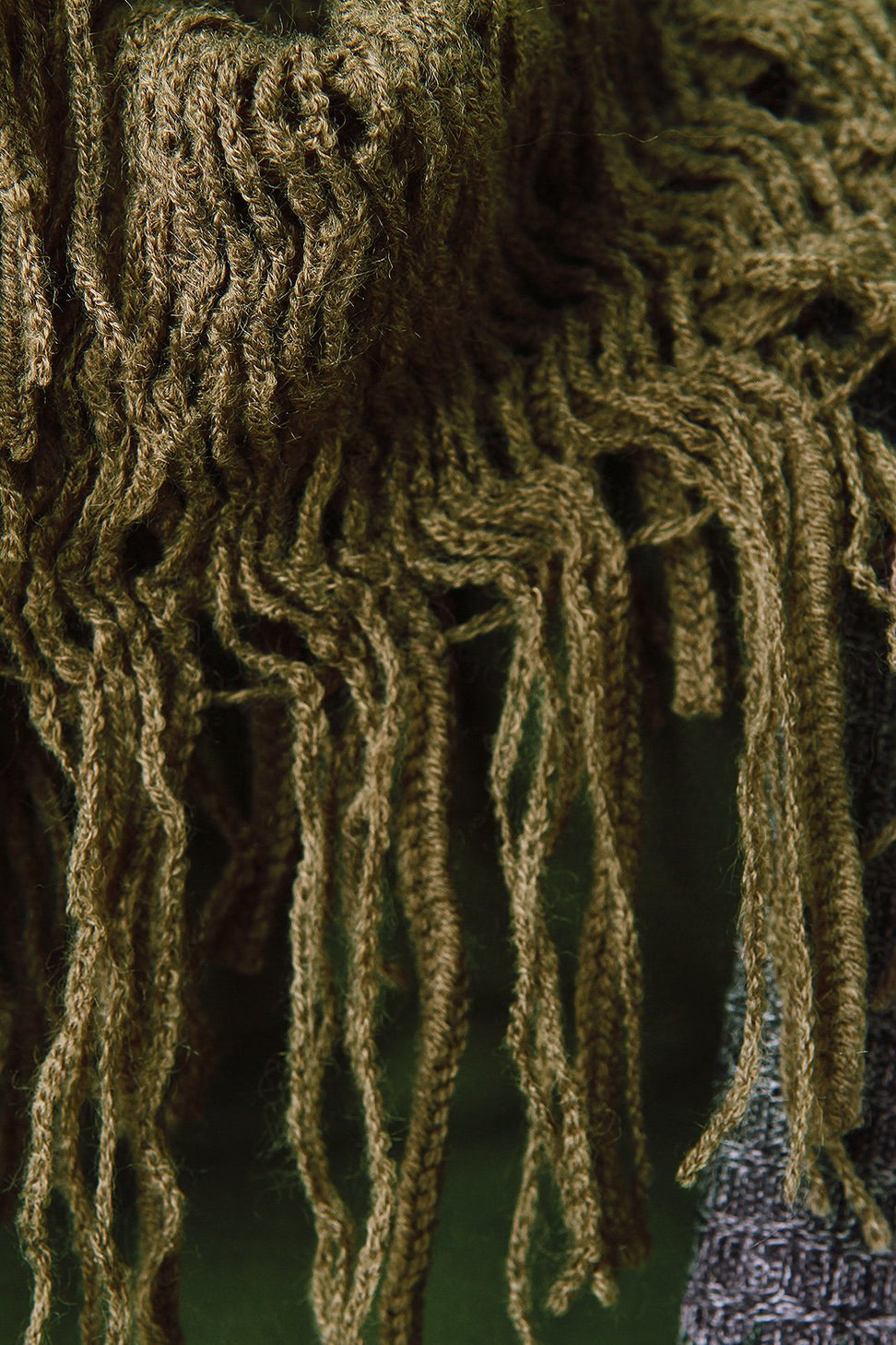 Loose Knit Fringe Hem Infinity Scarf - NoveltyOne