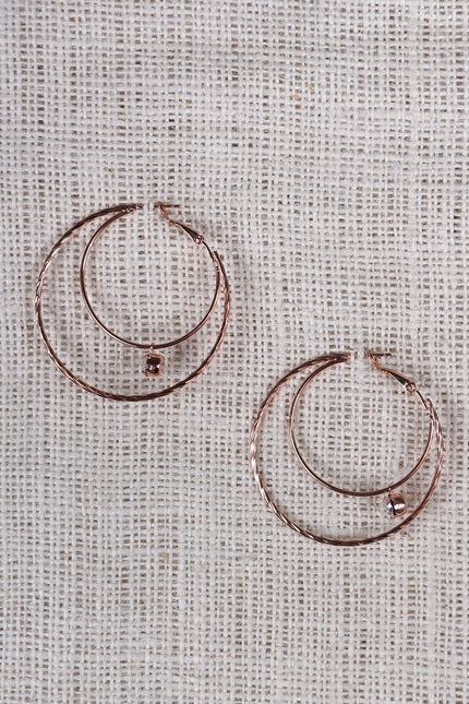 Double Hoop Rhinestone Earring - NoveltyOne