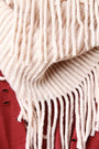 Fringe Hem Rib Knit Circle Scarf - NoveltyOne