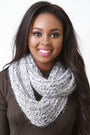 Fuzzy Textured Knit Circle Scarf - NoveltyOne