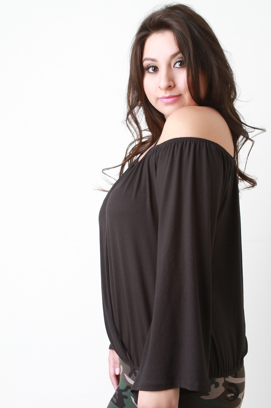 Surplice Spaghetti Strap Bardot Top