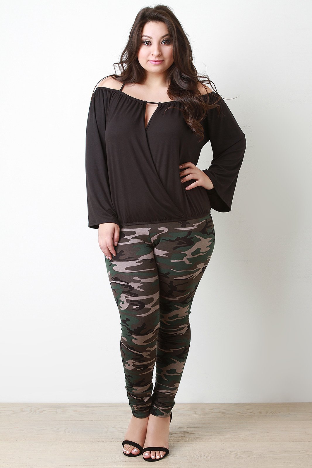 Surplice Spaghetti Strap Bardot Top