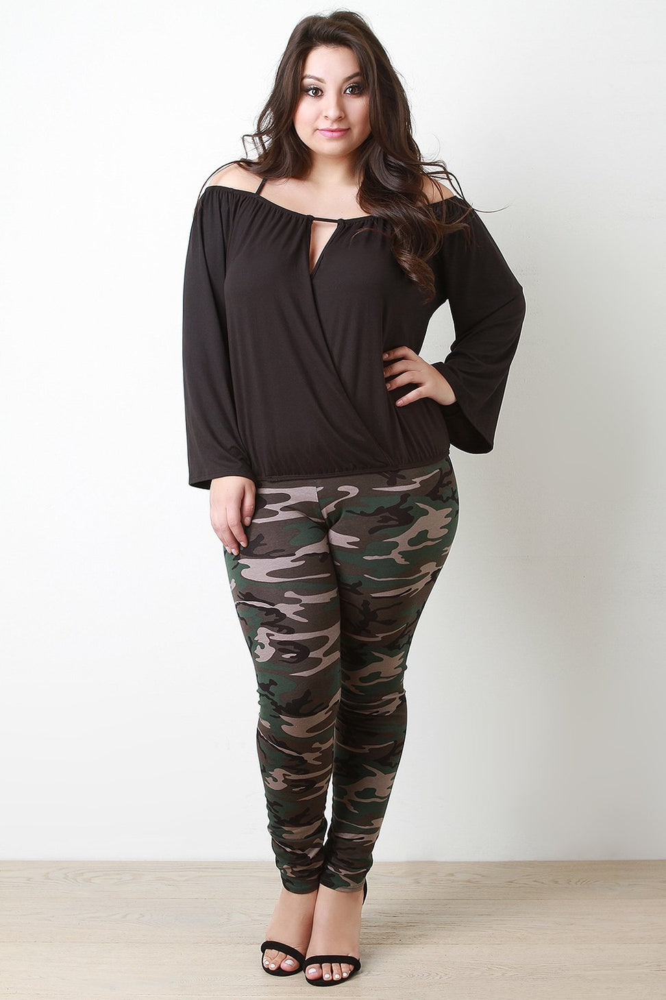 Surplice Spaghetti Strap Bardot Top