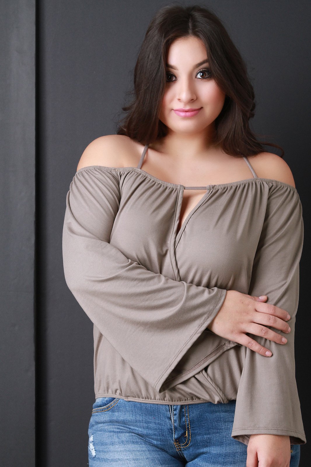 Surplice Spaghetti Strap Bardot Top