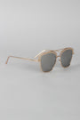 Textured Semi Rimless Wire Frame Sunglasses