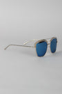 Textured Semi Rimless Wire Frame Sunglasses