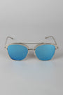 Textured Semi Rimless Wire Frame Sunglasses