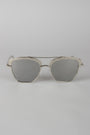 Textured Semi Rimless Wire Frame Sunglasses