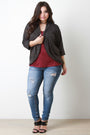 Static Knit Rounded Hem Cardigan