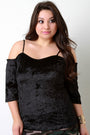 Crush Velvet Cold Shoulder Sweetheart Top