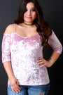 Crush Velvet Cold Shoulder Sweetheart Top