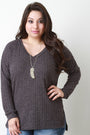 Ribbed Knit Squared Hem Sweater Top