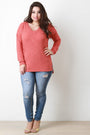 Ribbed Knit Squared Hem Sweater Top