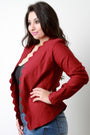 Scallop Trim Open Front Blazer