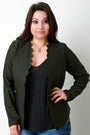 Scallop Trim Open Front Blazer