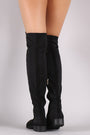 Suede Elastane Panel Over-The-Knee Riding Boots