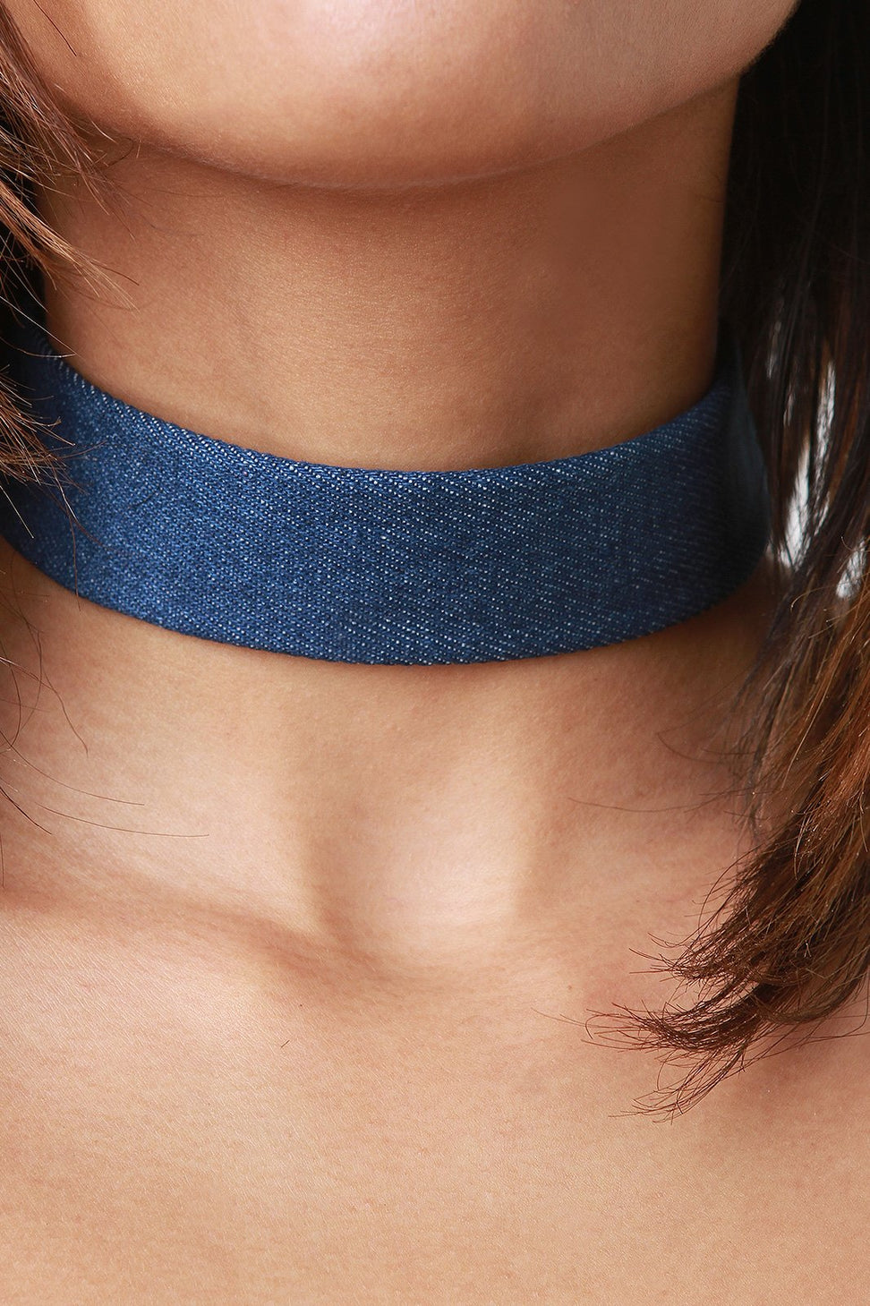 Wide Denim Choker