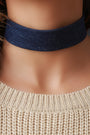 Wide Denim Choker
