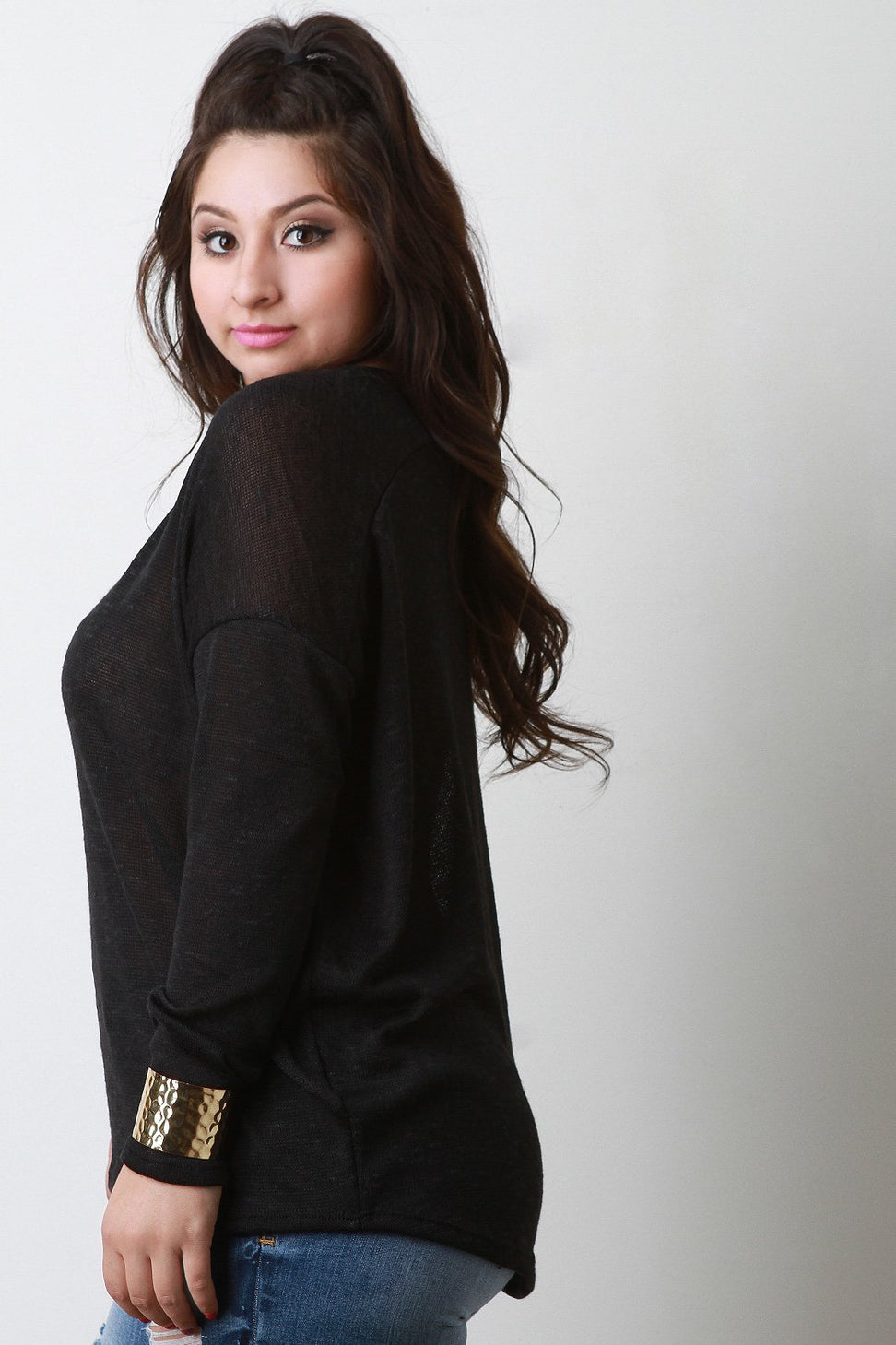 Knitted Drop Shoulder Loose Sweater