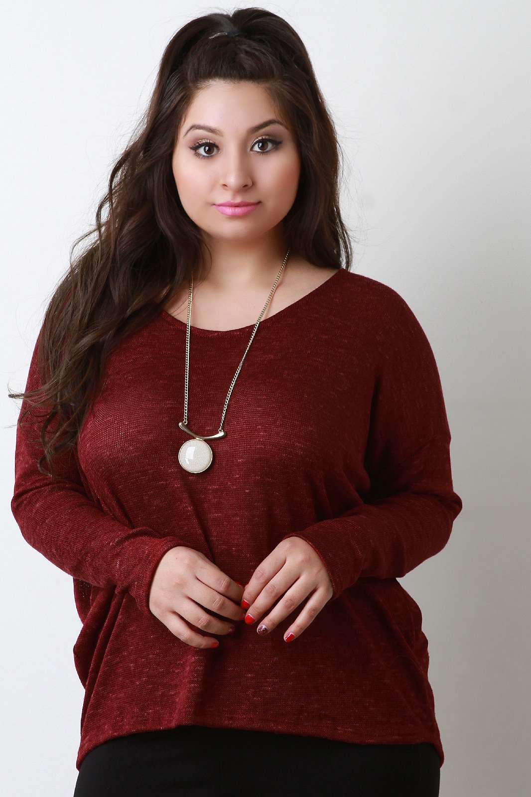 Knitted Drop Shoulder Loose Sweater