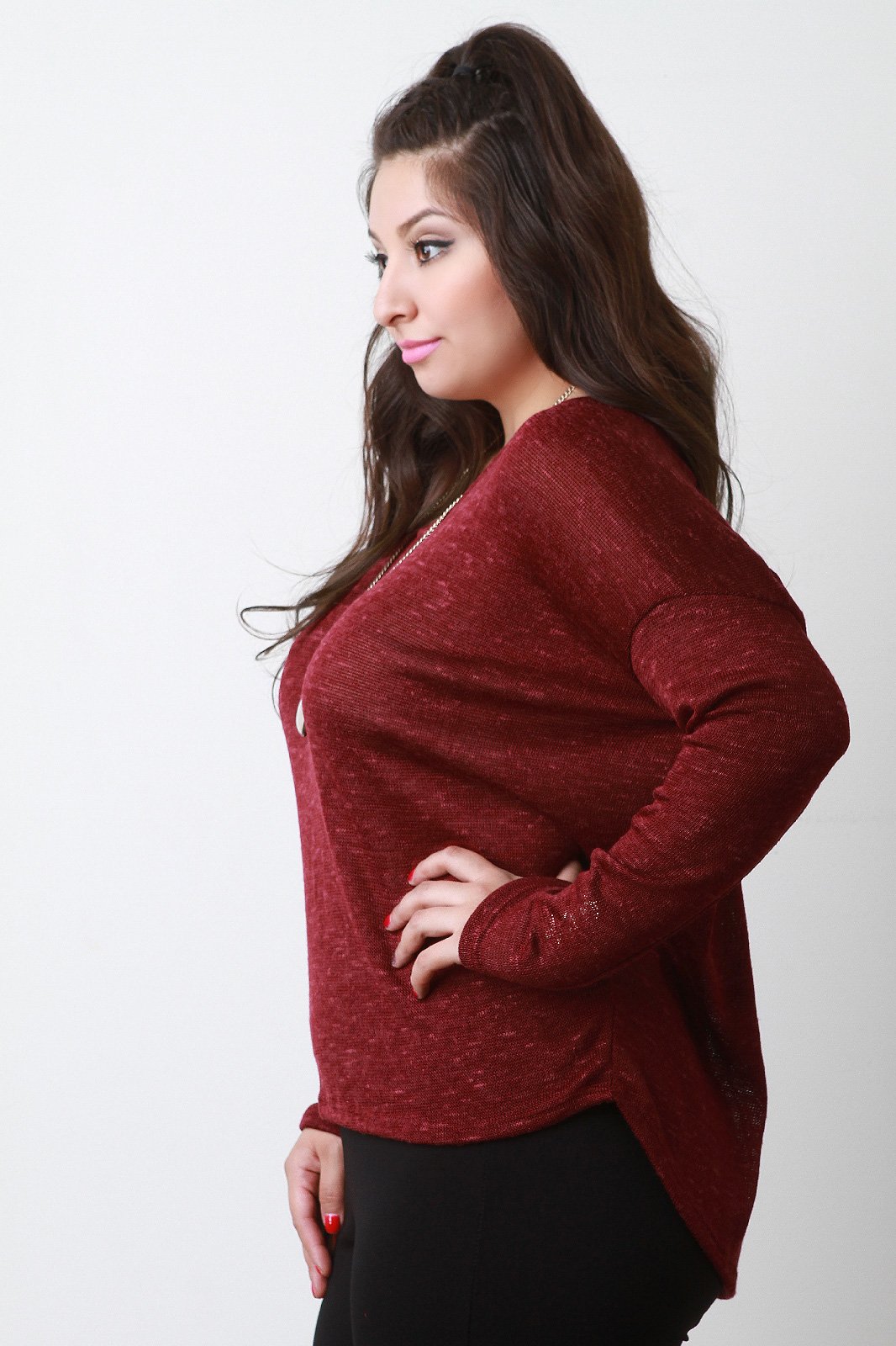 Knitted Drop Shoulder Loose Sweater