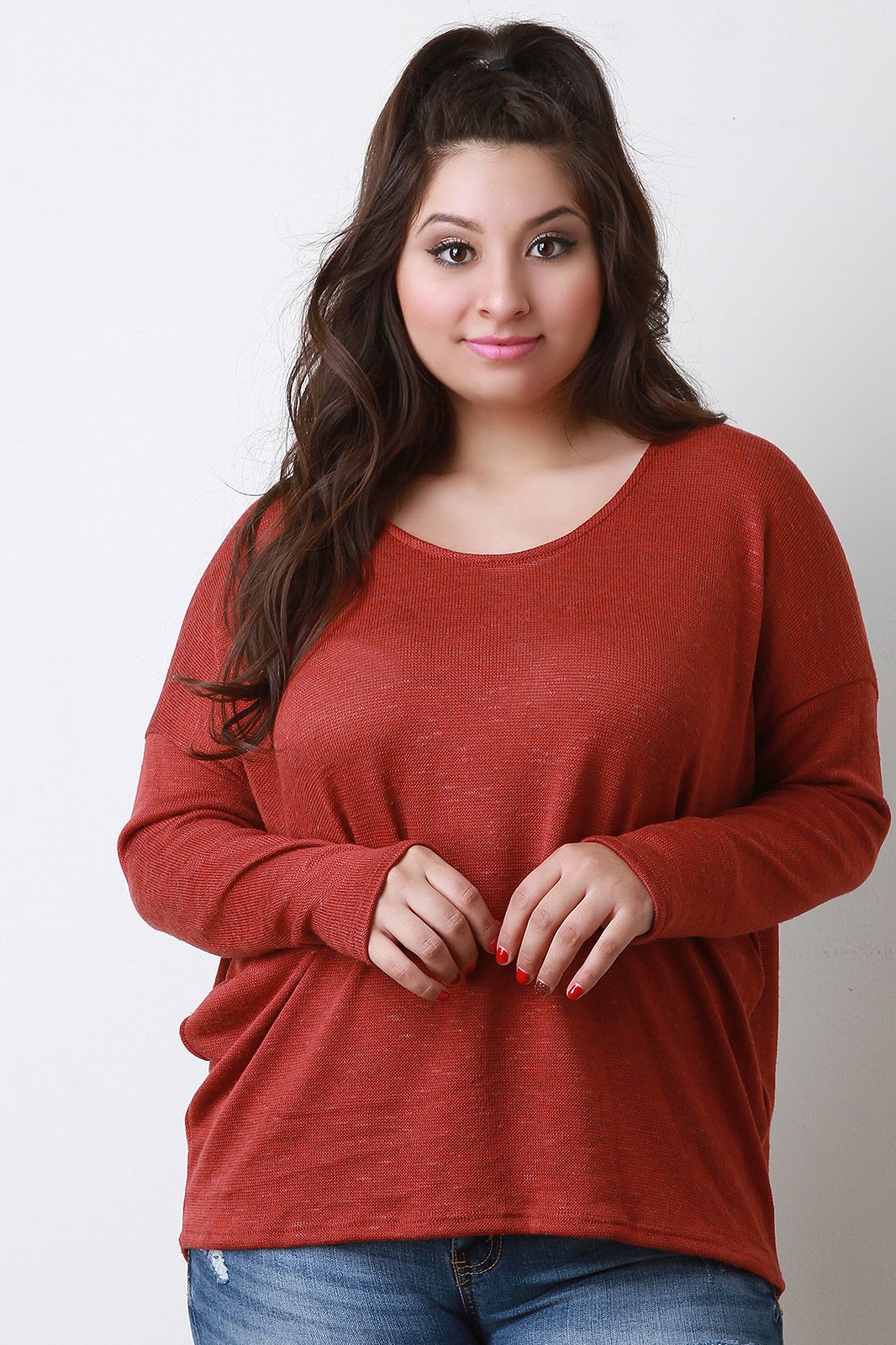 Knitted Drop Shoulder Loose Sweater