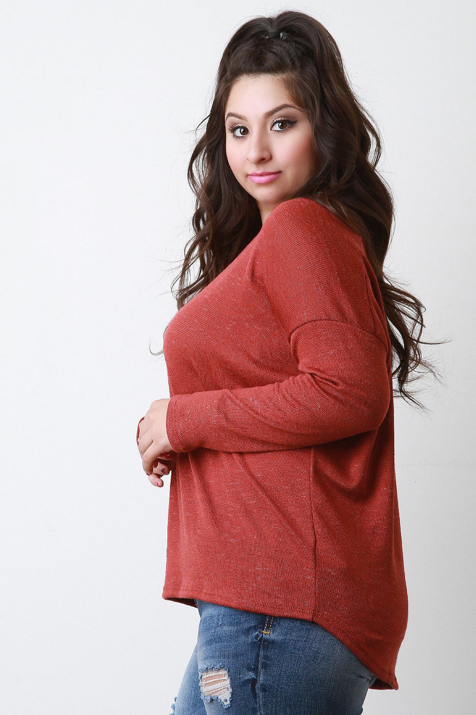 Knitted Drop Shoulder Loose Sweater