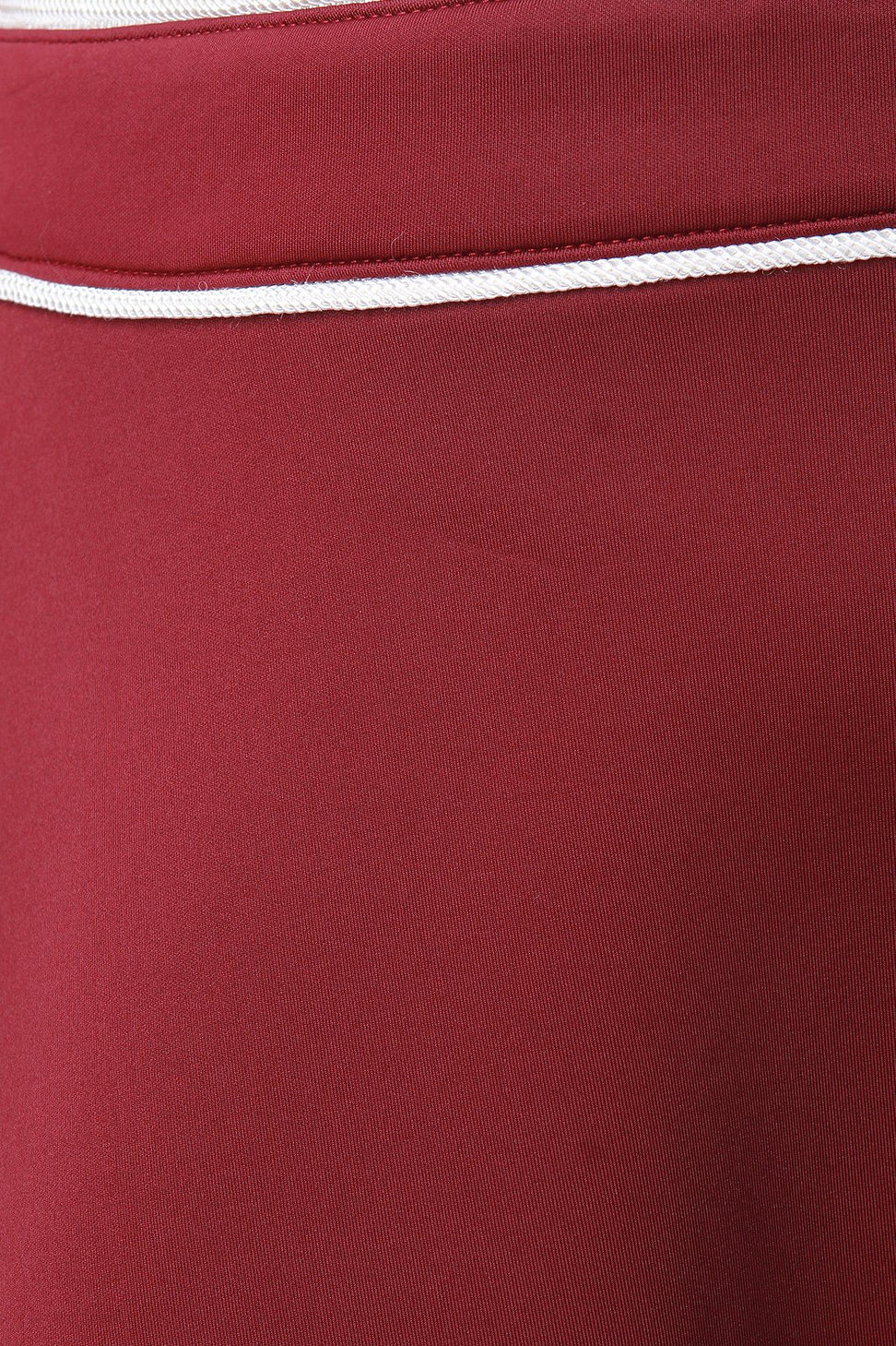 Contrast Piping Scuba Knit A-Line Skirt