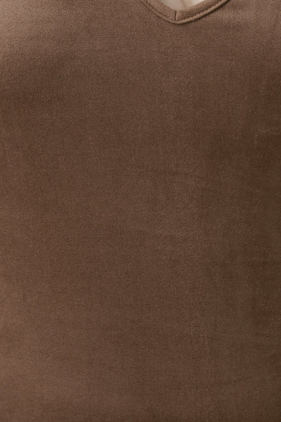 Crisscross V Neck Suede Bodycon Cami Dress