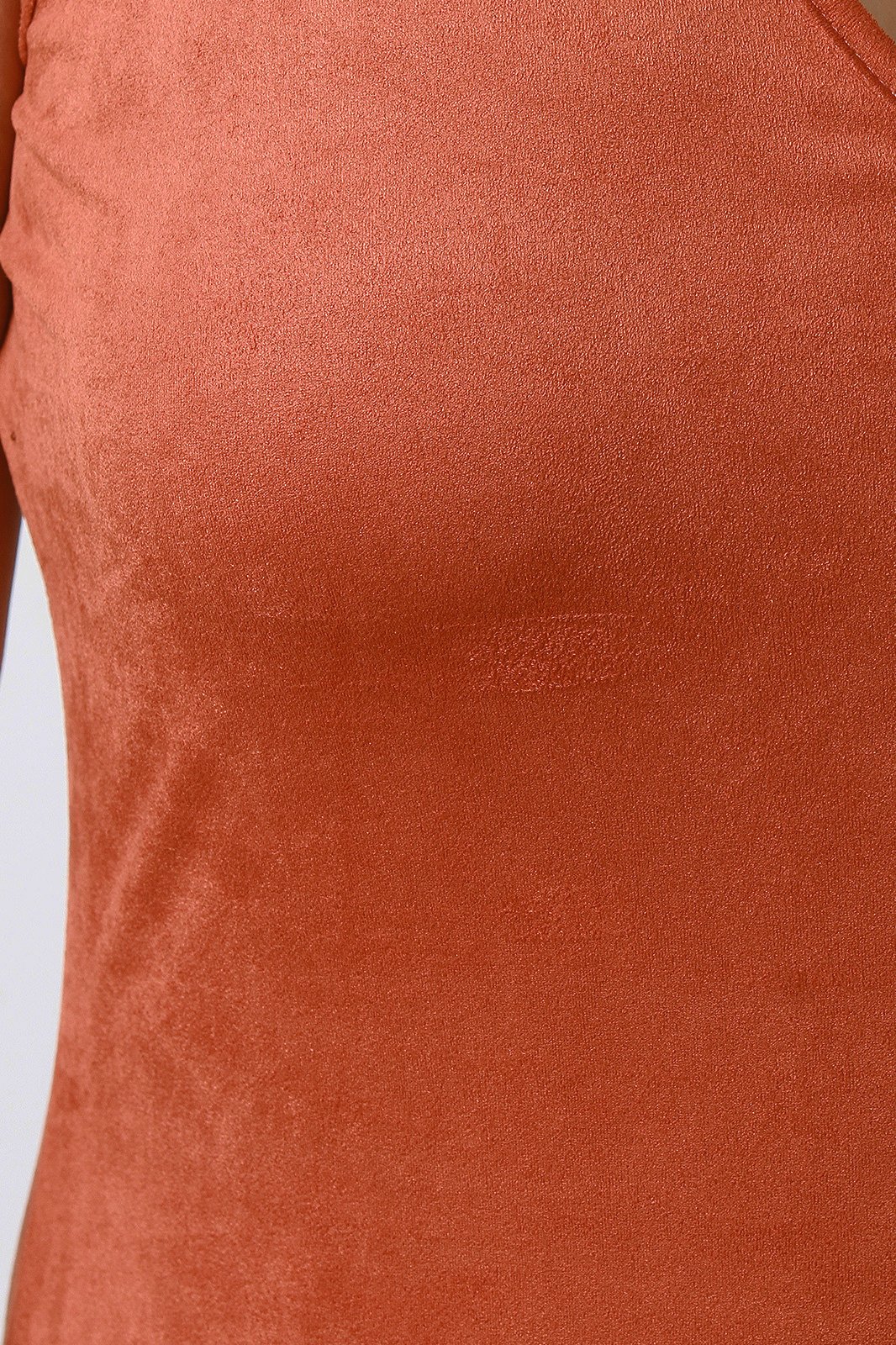 Crisscross V Neck Suede Bodycon Cami Dress