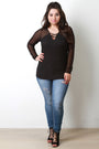 Mesh Sleeve Lattice Top