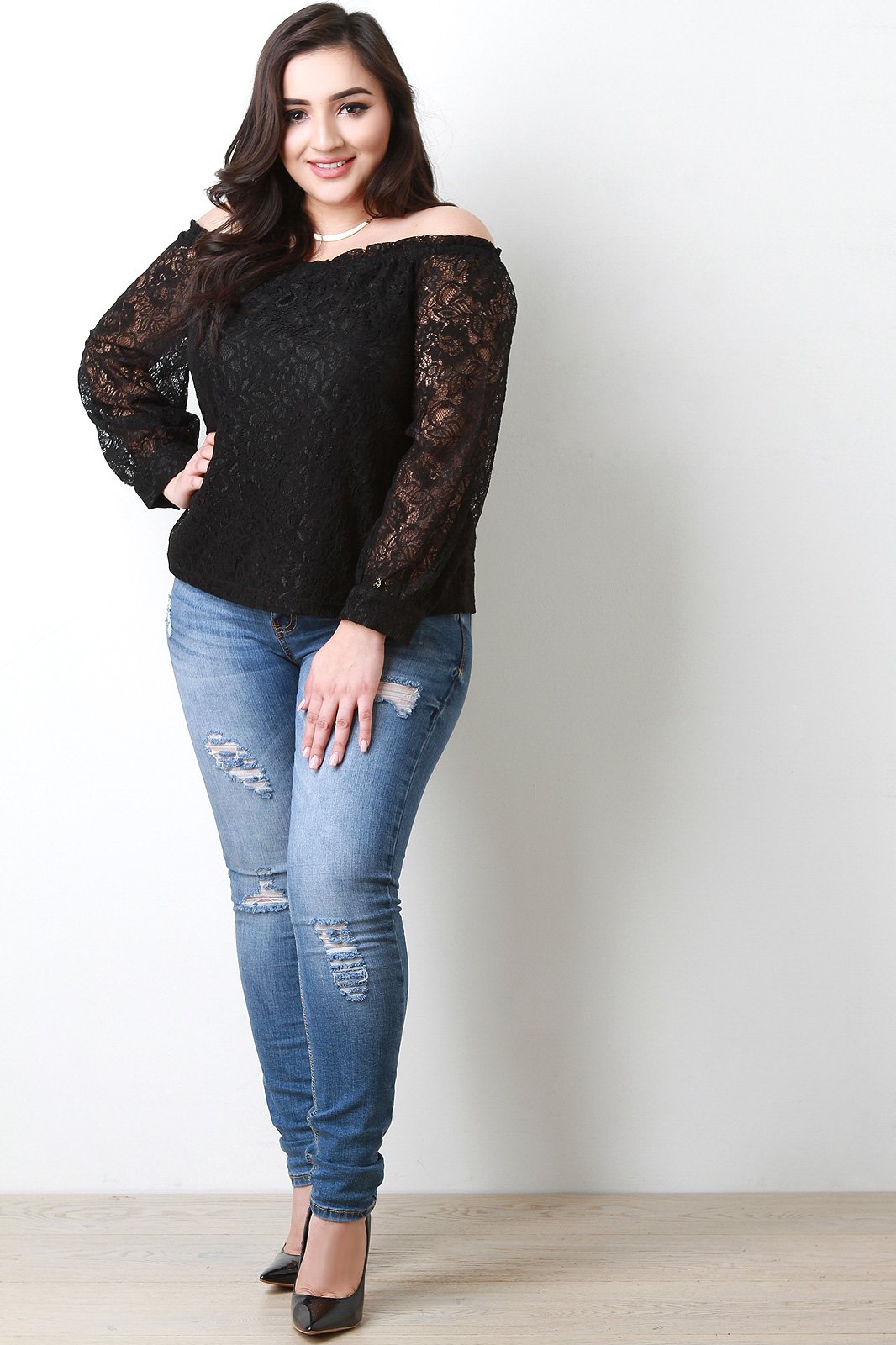 Off The Shoulder Lace Top