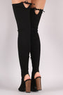 Liliana Stretched Jersey Chunky Heel Over-The-Knee Boots - NoveltyOne