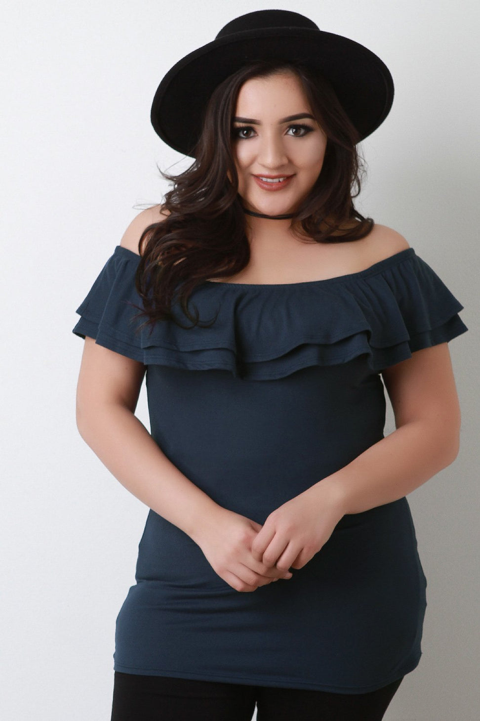 Jersey Knit Tiered Ruffle Top