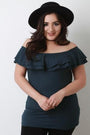 Jersey Knit Tiered Ruffle Top