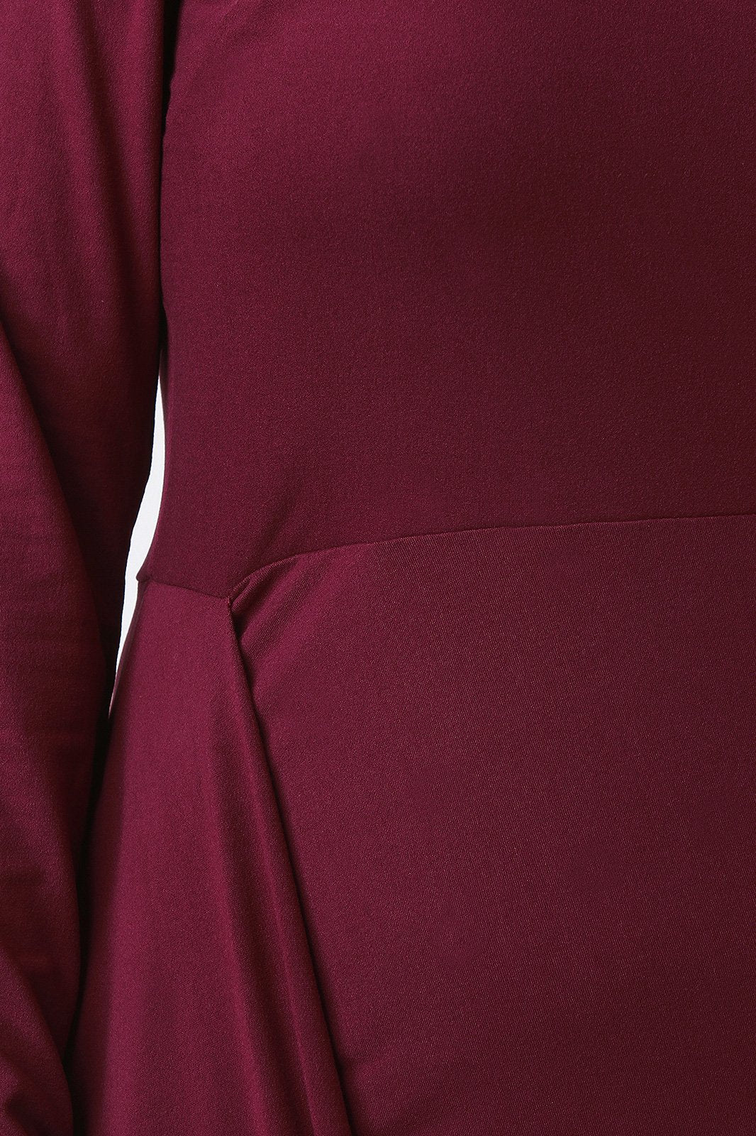 Mock Neck Keyhole Asymmetrical Drape Hem Dress - NoveltyOne