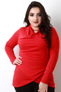 Loose Knit Draped Neck Surplice Wrap Top - NoveltyOne