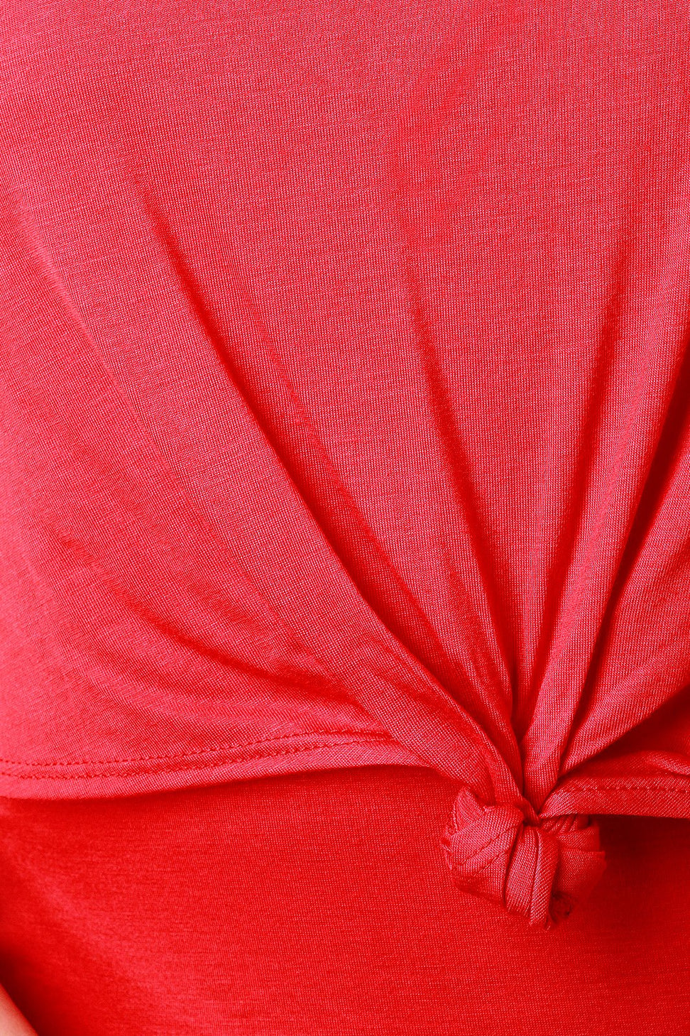 Knot Detail Crop Layer Round Neck Casual Dress