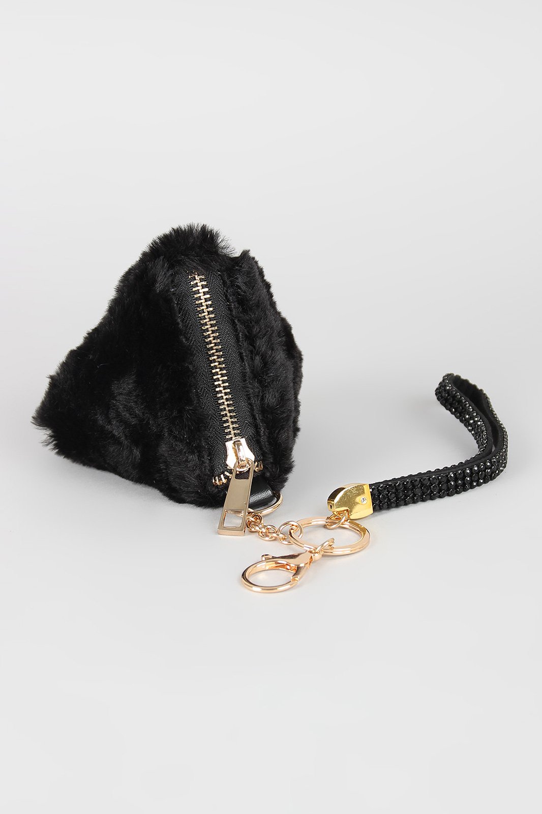 Faux Fur Pyramid Key Chain