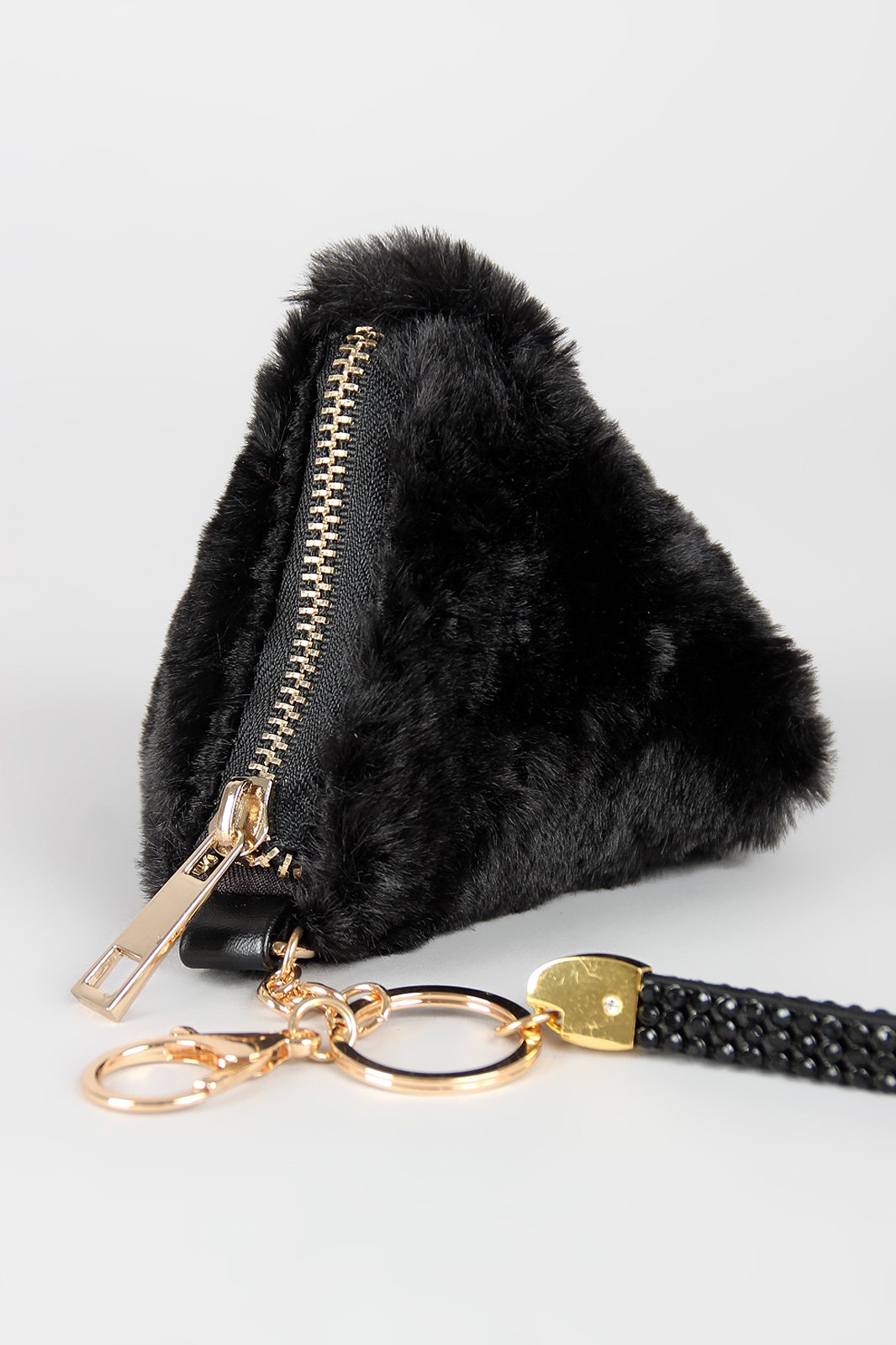 Faux Fur Pyramid Key Chain