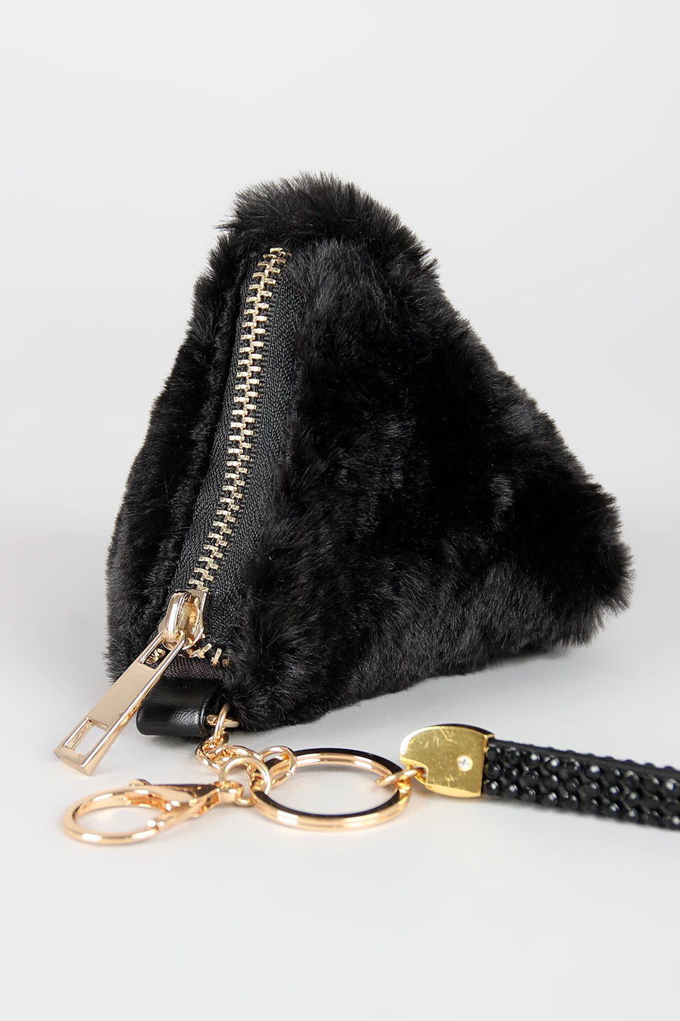 Faux Fur Pyramid Key Chain