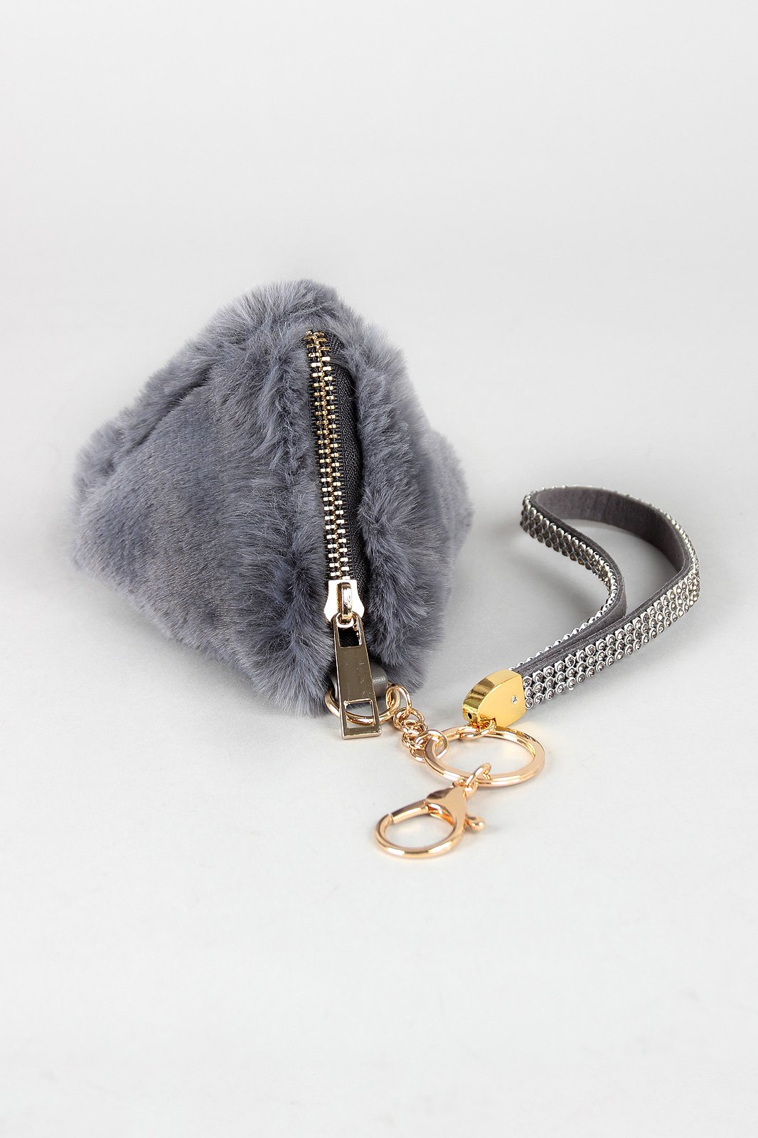 Faux Fur Pyramid Key Chain